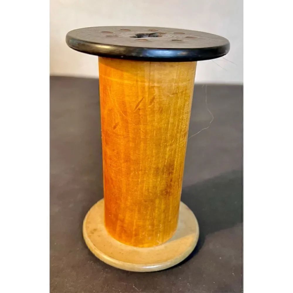 Vintage B W Mack Industrial Wooden Spool, Bobbin Gorgeous Patina